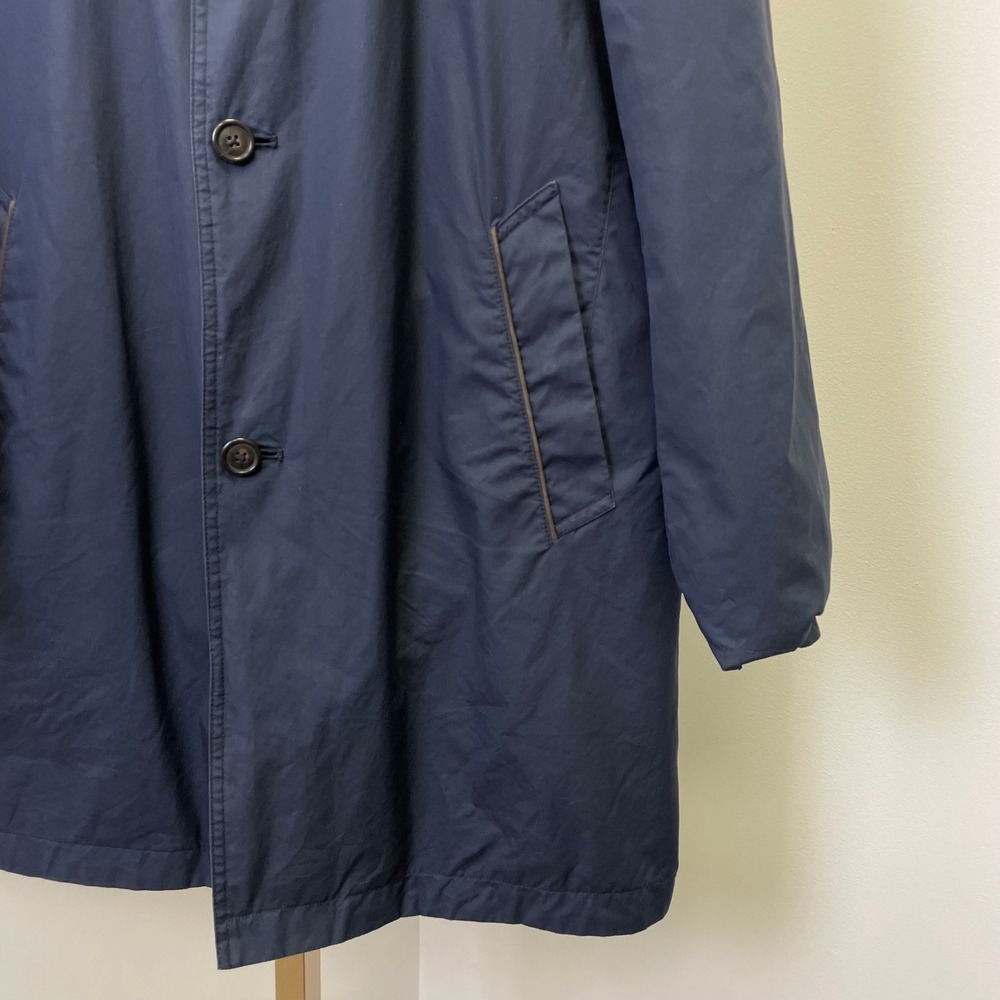 Massimo Dutti Reversible Car Coat Mens XXL Navy Blue Olive Green Jacket - Picture 6 of 16